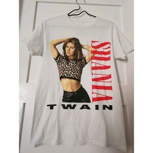 Womens Shania Twain Graphic T-Shirt White Size Small